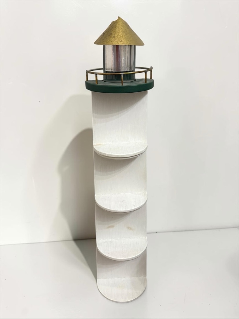 Vintage Wooden 26” Lighthouse Trinket Display Freestanding Or Wall Hanging Shelf